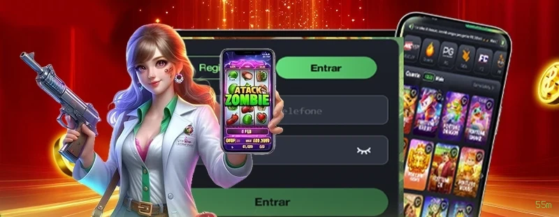 Imagem promocional dos jogos de lottery da 55m
